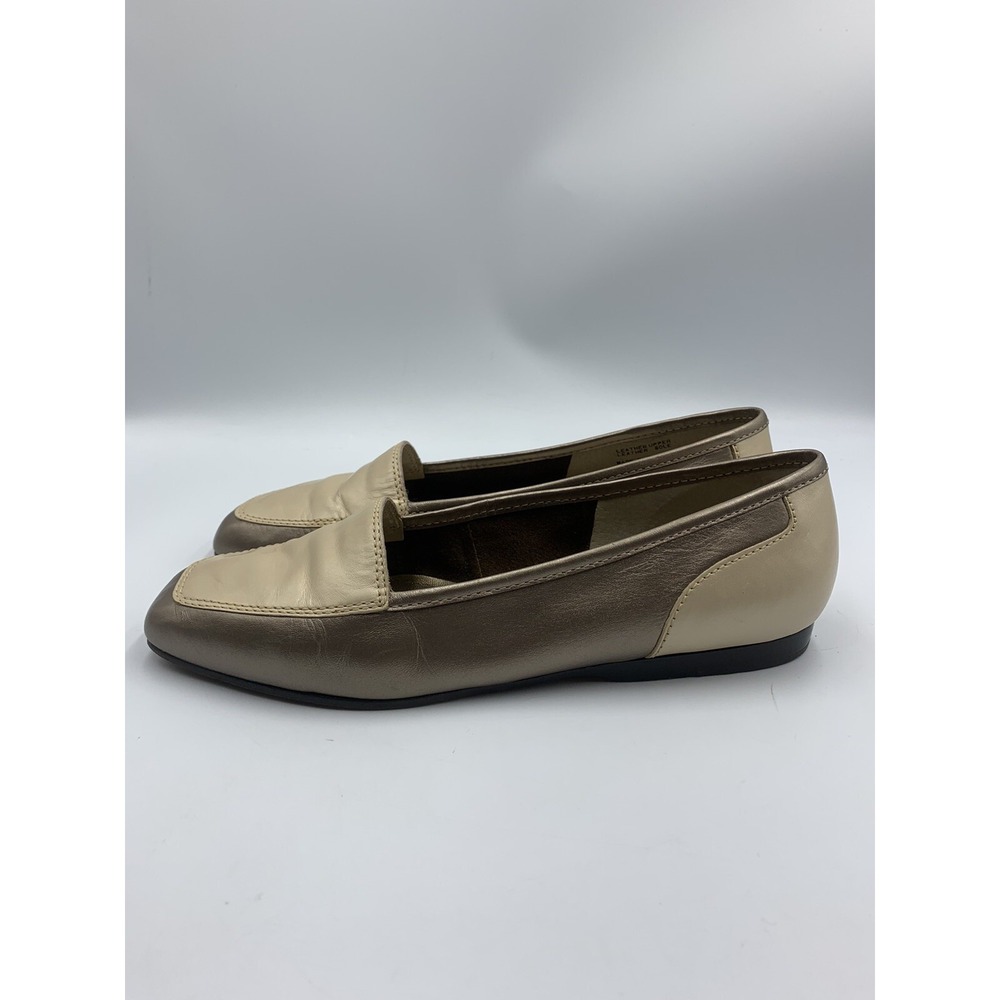Enzo Angiolini Women's Leather Colorblock Liberty Loafer Sz 7.5 metalic